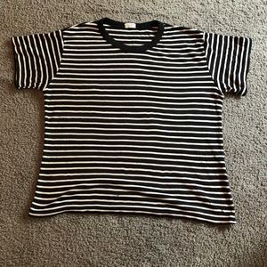 brandy melville black and white striped top